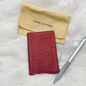 LV  Red Epi Card Wallet